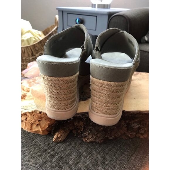 UGG Abbot Wedge Slide Moss Green Sz 8 Sandal casual Dress - Picture 4 of 10